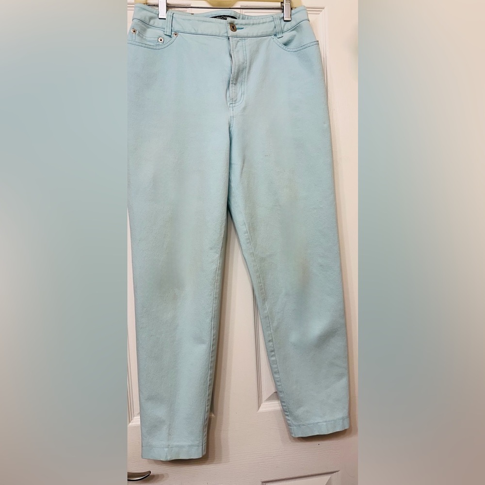 Bella Color Pants Powder Blue Denim Jean Style Pants Size 10P